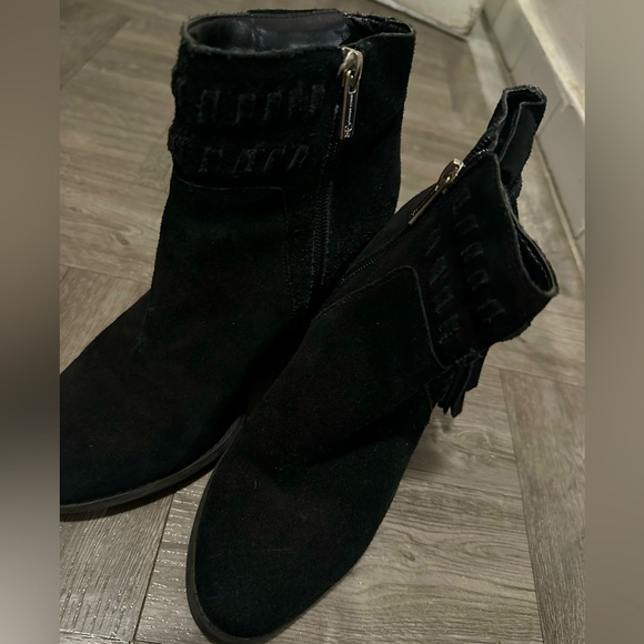 Jessica Simpson Chassie Black Suede Block Heel Booties - Picture 2 of 14